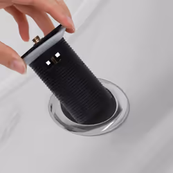 vidaXL Push Drain with Overflow Function Black Wash Basin Tap Pop-up Valve - Additional view 5