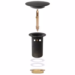 vidaXL Push Drain with Overflow Function Black Wash Basin Tap Pop-up Valve - Additional view 7