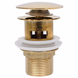 vidaXL Push Drain with Overflow Function Gold Wash Basin Tap Pop-up Valve