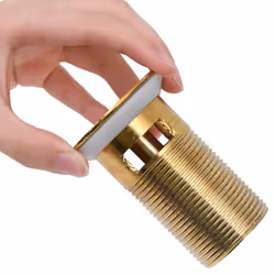 vidaXL Push Drain with Overflow Function Gold Wash Basin Tap Pop-up Valve - Additional view 5