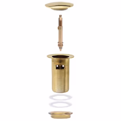 vidaXL Push Drain with Overflow Function Gold Wash Basin Tap Pop-up Valve - Additional view 7