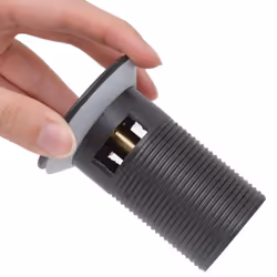 vidaXL Push Drain with Overflow Function Grey Wash Basin Tap Pop-up Valve