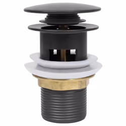 vidaXL Push Drain with Overflow Function Grey Wash Basin Tap Pop-up Valve - Additional view 5