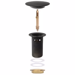vidaXL Push Drain with Overflow Function Grey Wash Basin Tap Pop-up Valve - Additional view 7