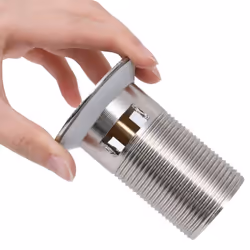 vidaXL Push Drain with Overflow Function Silver Wash Basin Tap Pop-up Valve