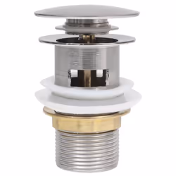 vidaXL Push Drain with Overflow Function Silver Wash Basin Tap Pop-up Valve - Additional view 4