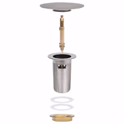 vidaXL Push Drain with Overflow Function Silver Wash Basin Tap Pop-up Valve - Additional view 6