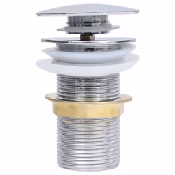 vidaXL Push Drain without Overflow Function Chrome Wash Basin Tap Pop-up Valve