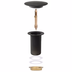 vidaXL Push Drain without Overflow Function Black Wash Basin Tap Pop-up Valve - Additional view 6