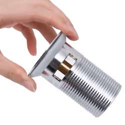 vidaXL Push Drain without Overflow Function Silver Wash Basin Tap Pop-up Valve
