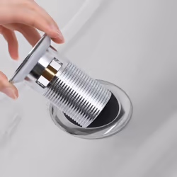 vidaXL Push Drain without Overflow Function Silver Wash Basin Tap Pop-up Valve