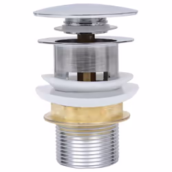 vidaXL Push Drain without Overflow Function Silver Wash Basin Tap Pop-up Valve - Additional view 4
