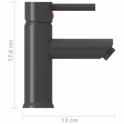 vidaXL Bathroom Basin Faucet Grey Sink Bath Washbasin Tap Plumping Fixture - Additional view 4