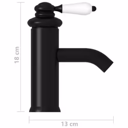 vidaXL Bathroom Basin Faucet Black Sink Bath Washbasin Tap Plumping Fixture - Additional view 4