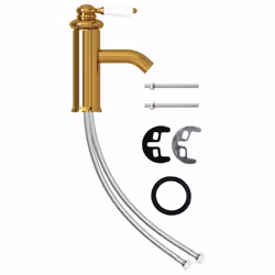 vidaXL Bathroom Basin Faucet Gold Sink Bath Washbasin Tap Plumping Fixture