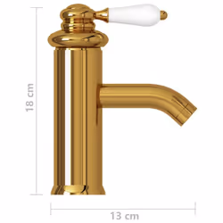 vidaXL Bathroom Basin Faucet Gold Sink Bath Washbasin Tap Plumping Fixture - Additional view 4