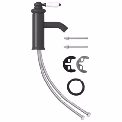 vidaXL Bathroom Basin Faucet Grey Sink Bath Washbasin Tap Plumping Fixture