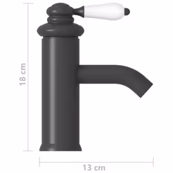 vidaXL Bathroom Basin Faucet Grey Sink Bath Washbasin Tap Plumping Fixture - Additional view 4