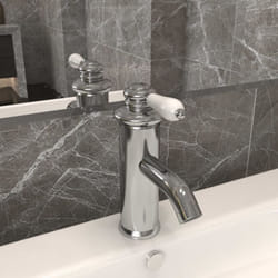 vidaXL Bathroom Basin Faucet Silver Sink Bath Washbasin Tap Plumping Fixture