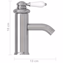 vidaXL Bathroom Basin Faucet Silver Sink Bath Washbasin Tap Plumping Fixture - Additional view 4