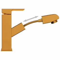vidaXL Bathroom Basin Faucet with Pull-out Function Gold Sink Washbasin Tap - Additional view 4