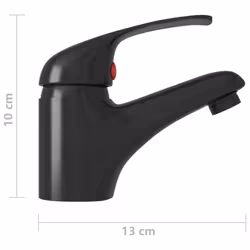 vidaXL Basin Mixer Tap Black Bathroom Sink Faucet Plumbing Fixture Water Hose - Additional view 4
