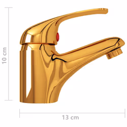 vidaXL Basin Mixer Tap Gold Bathroom Sink Faucet Plumbing Fixture Water Hose - Additional view 4