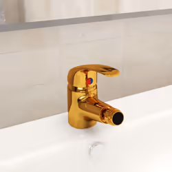 vidaXL Bathroom Bidet Mixer Tap Gold Basin Kitchen Mounted Faucet Fixture