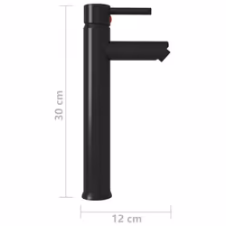 vidaXL Bathroom Mixer Tap Black Sink Basin Faucet Plumbing Fixture Fitting - Additional view 4