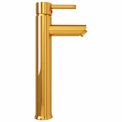 vidaXL Bathroom Mixer Tap Gold Sink Basin Faucet Plumbing Fixture Fitting