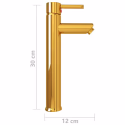 vidaXL Bathroom Mixer Tap Gold Sink Basin Faucet Plumbing Fixture Fitting - Additional view 4