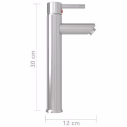 vidaXL Bathroom Mixer Tap 12x30 cm Basin Faucet Plumbing Fixture Multi Colors - silver