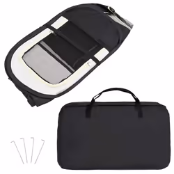 vidaXL Foldable Dog Playpen with Carrying Bag Black 90x90x58 cm Pet Run Cage - Additional view 10
