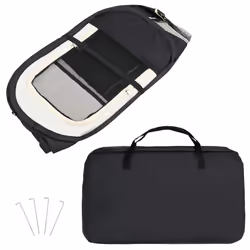 vidaXL Foldable Dog Playpen with Carrying Bag Black 125x125x61 cm Pet Run Cage - Additional view 10