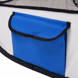 vidaXL Foldable Dog Playpen with Carrying Bag Blue 90x90x58 cm Pet Run Cage - Additional view 5