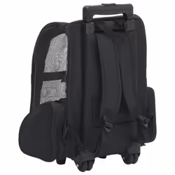 vidaXL Foldable Multipurpose Pet Trolley Black Cat Dog Crate Carrier Stroller