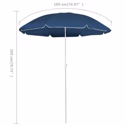 vidaXL Garden Parasol with Steel Pole Sunshade Outdoor Umbrella Canopy Blue - Additional view 4