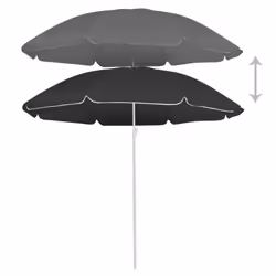 vidaXL Garden Parasol with Steel Pole Sunshade Outdoor Umbrella Anthracite