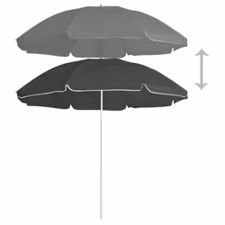 vidaXL Garden Parasol with Steel Pole Sunshade Outdoor Umbrella Anthracite