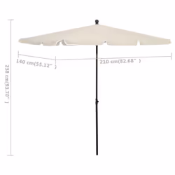 vidaXL Garden Parasol Sunshade Outdoor Umbrella Patio Canopy with Pole Sand - Additional view 5