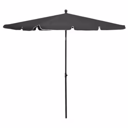 vidaXL Garden Parasol with Pole Sunshade Outdoor Umbrella Canopy Anthracite