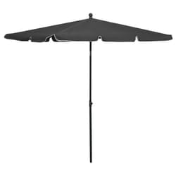 vidaXL Garden Parasol with Pole Sunshade Outdoor Umbrella Canopy Anthracite