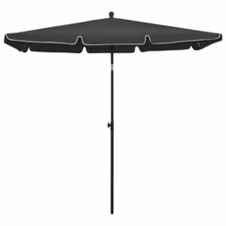 vidaXL Garden Parasol with Pole Sunshade Outdoor Umbrella Canopy Anthracite