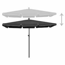 vidaXL Garden Parasol with Pole Sunshade Outdoor Umbrella Canopy Anthracite