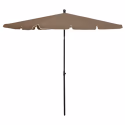 vidaXL Garden Parasol Sunshade Outdoor Umbrella Patio Canopy with Pole Taupe