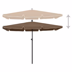 vidaXL Garden Parasol Sunshade Outdoor Umbrella Patio Canopy with Pole Taupe