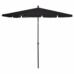 vidaXL Garden Parasol Sunshade Outdoor Umbrella Patio Canopy with Pole Black