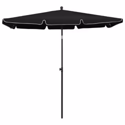 vidaXL Garden Parasol Sunshade Outdoor Umbrella Patio Canopy with Pole Black