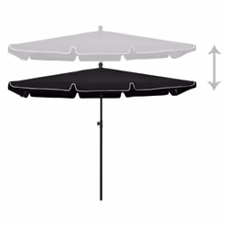 vidaXL Garden Parasol Sunshade Outdoor Umbrella Patio Canopy with Pole Black