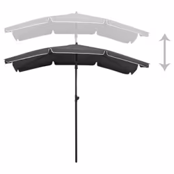 vidaXL Garden Parasol with Pole Sunshade Outdoor Umbrella Canopy Anthracite - Additional view 4